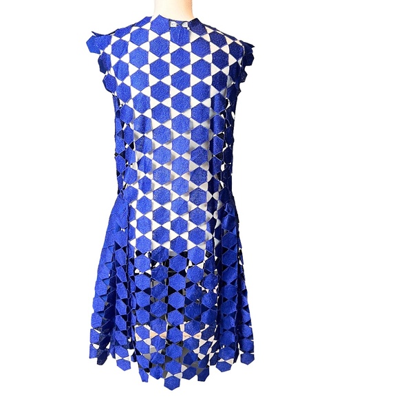 # A094  CQ by CQ Cobalt  Blue Laser-Cut  Mesh Duster Vintage  NEW NO TAG  S - Picture 6 of 15